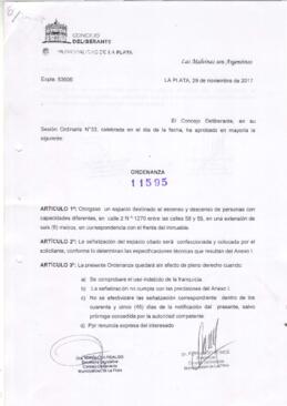 Ordenanza nº 11595 de 2017