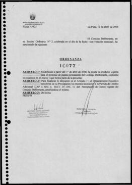 Ordenanza nº 10077 de 2006