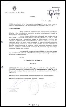 Decreto n° 2505 de 2013, Bruera, Oscar Pablo