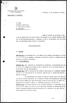 Ordenanza n° 5801 de 1984