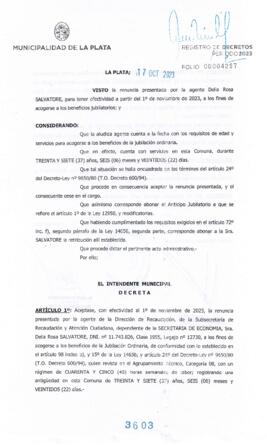 Decreto nº 3603 de 2023, GARRO, Julio cesar
