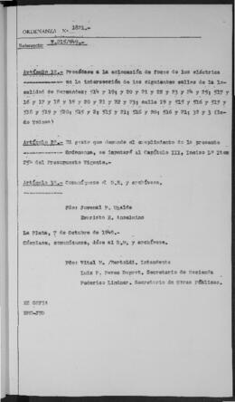 Ordenanza n° 1821 de 1949
