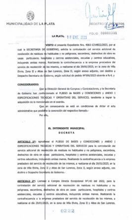 Decreto nº 222 de 2023, GARRO, Julio cesar