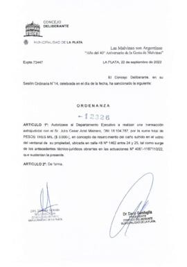 Ordenanza nº 12326 de 2022