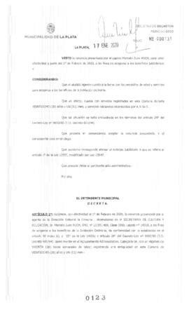 Decreto nº 123 de 2020, GARRO, Julio cesar