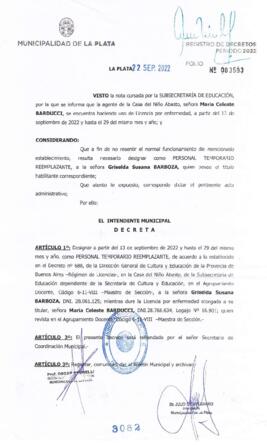 Decreto nº 3082 de 2022, GARRO, Julio cesar