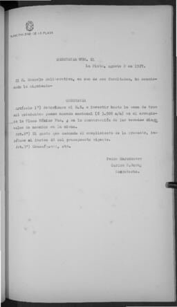 Ordenanza n° 0061 de 1927