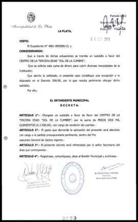 Decreto n° 2573 de 2013, Bruera, Oscar Pablo