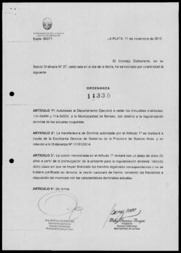 Ordenanza n° 11338 de 2015