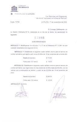 Ordenanza nº 12355 de 2022