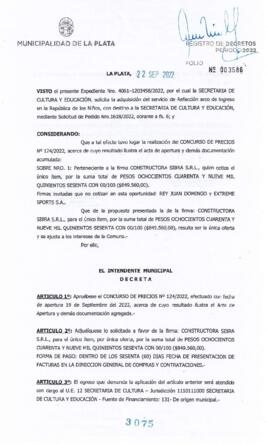 Decreto nº 3075 de 2022, GARRO, Julio cesar