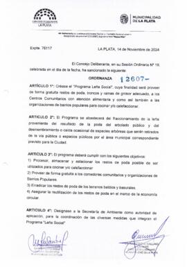 Ordenanza nº 12607 de 2024