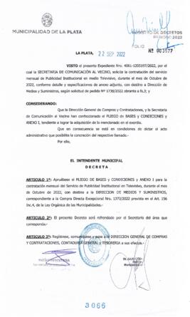 Decreto nº 3066 de 2022, GARRO, Julio cesar