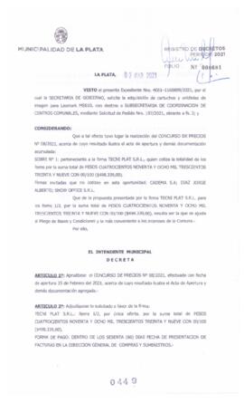 Decreto nº 449 de 2021, GARRO, Julio cesar
