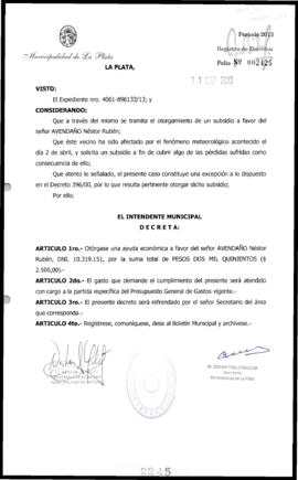 Decreto n° 2245 de 2013, Bruera, Oscar Pablo