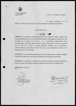 Ordenanza n° 10435 de 2008