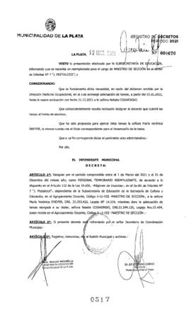 Decreto nº 517 de 2021, GARRO, Julio cesar