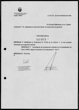 Ordenanza n° 10193 de 2006
