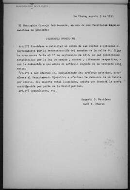Ordenanza n° 83 de 1933