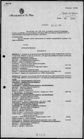 Decreto n° 2012 de 2005, Alak, Julio Cesar