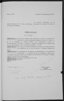 Ordenanza n° 9253 de 2000