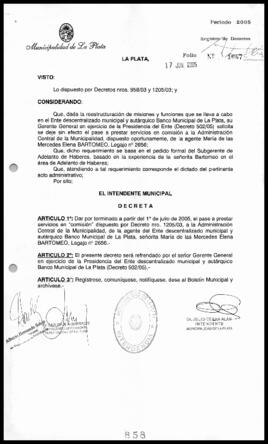 Decreto n° 858 de 2005, Alak, Julio Cesar