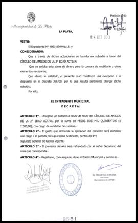 Decreto n° 2581 de 2013, Bruera, Oscar Pablo