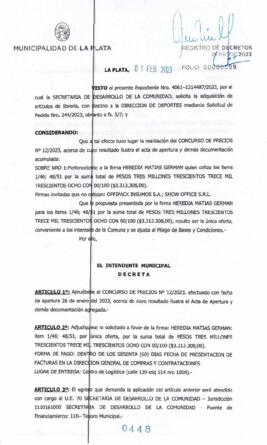 Decreto nº 448 de 2023, GARRO, Julio cesar