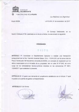 Ordenanza nº 11578 de 2017