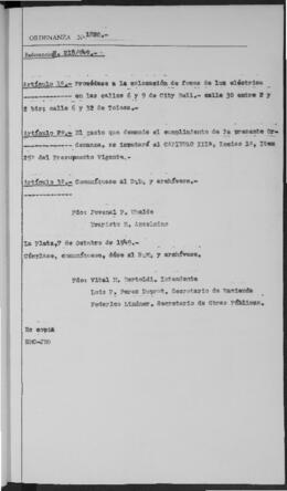 Ordenanza n° 1820 de 1949