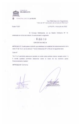 Ordenanza nº 12280 de 2022