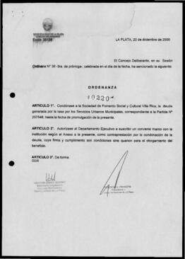 Ordenanza n° 10220 de 2006