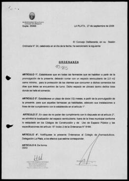 Ordenanza n° 10165 de 2006