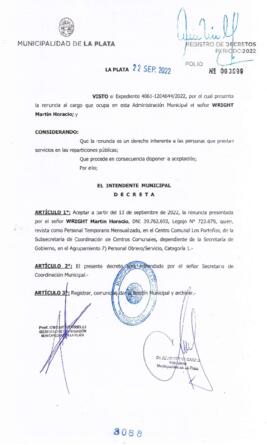 Decreto nº 3088 de 2022, GARRO, Julio cesar