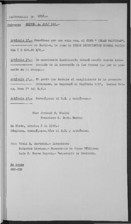 Ordenanza n° 1858 de 1949