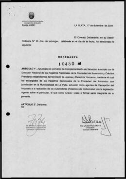 Ordenanza n° 10480 de 2008