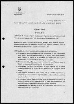 Ordenanza n° 10834 de 2011