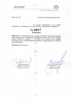 Ordenanza n° 12661 de 2025