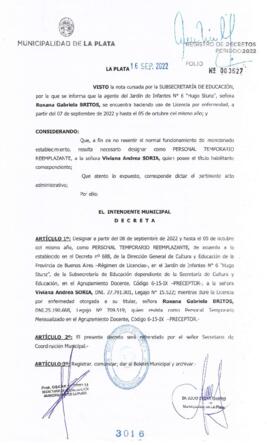 Decreto nº 3016 de 2022, GARRO, Julio cesar