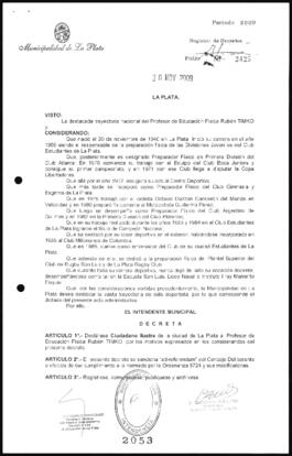 Decreto n° 2053 de 2009, Bruera, Oscar Pablo