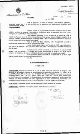 Decreto n° 861 de 2005, Alak, Julio Cesar