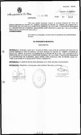 Decreto n° 811 de 2005, Alak, Julio Cesar