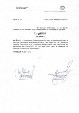 Ordenanza n° 12660 de 2025