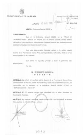 Decreto nº 543 de 2021, GARRO, Julio cesar