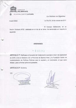Ordenanza nº 11572 de 2017