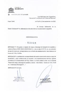 Ordenanza nº 12323 de 2022
