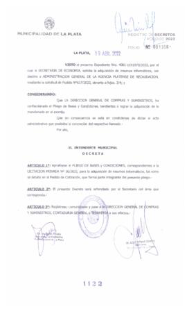 Decreto nº 1122 de 2022, GARRO, Julio cesar