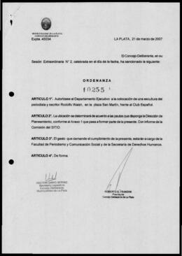 Ordenanza n° 10255 de 2007
