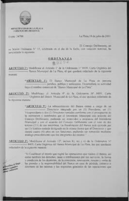 Ordenanza n° 9292 de 2001