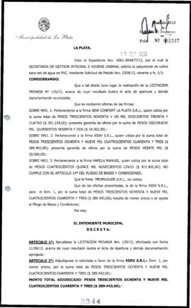 Decreto n° 2344 de 2013, Bruera, Oscar Pablo